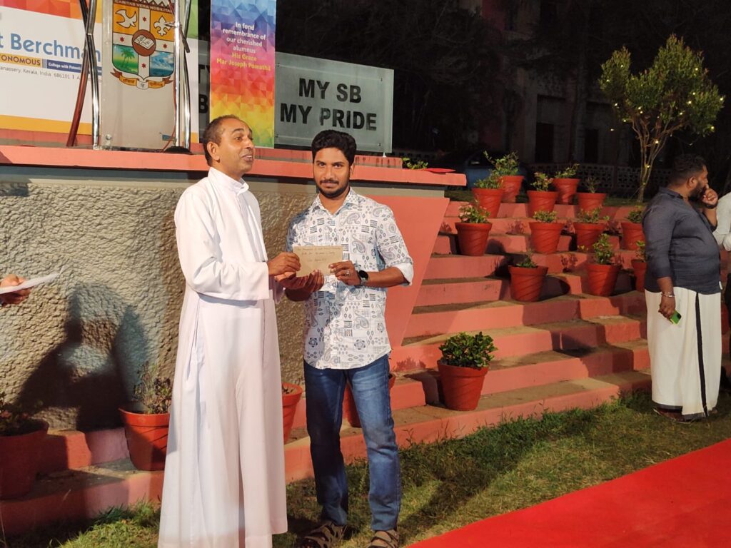 Rajimon receives the Parambukattil Chacko Memorial Award for the Best PhD student in Chemistry 2024