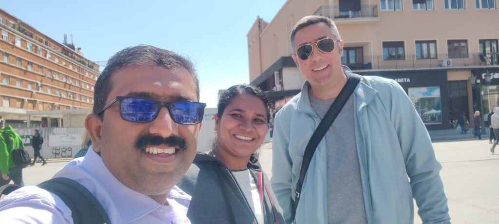 Me and Anila with Stevan and Sanja Armakovic at Novi Sad, Serbia